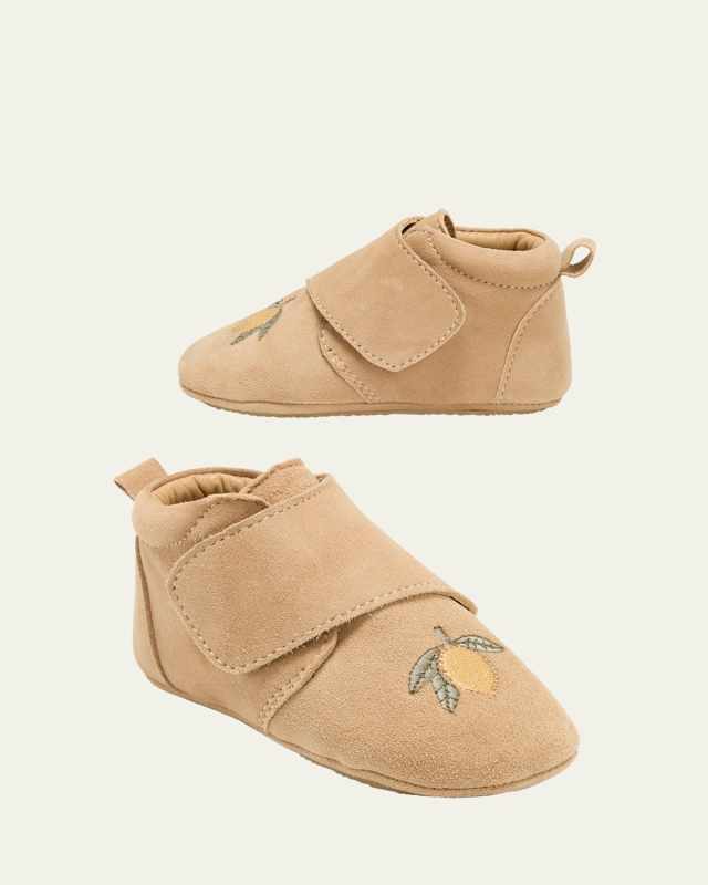 Kid's Mamour Embroidered Suede Footies, Baby/Toddler